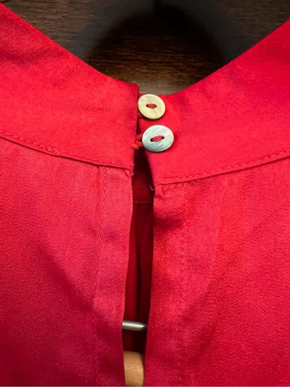Red Long-Sleeve Ruffle-Hem Mini Dress - Picture 7 of 7